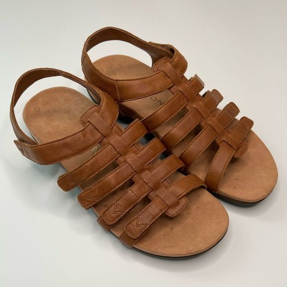 Vionic Shoes - Women’s VIONIC Harrissa Adjustable Orthotic Leather Sandal Size 9